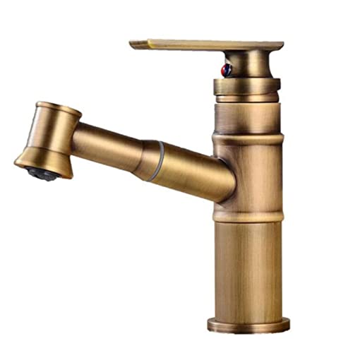 Robinet de lavabo avec douchette extractible et mitigeur chaud et froid intégré