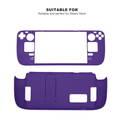 VBESTLIFE Funda con Función Atril para Steam Deck, Funda Protectora con Soporte para PC a Prueba de Golpes y Agarre Ergonómico Compatible con Dispositivos Portátiles Steam Deck (morado oscuro) - imagen 4