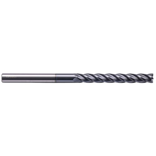 Image of 3 /8 inch 4 Flute Solid Carbide Extra Long Square End Mill, 6 inch OAL, AlTiN Coated | 35 Helix, 3 /8 inch Cutting Dia, 3 /8 inch Shank Dia, 3 inch LOC, for Milling Alloy Steel, Carbon Steel, Cast Iron, Copper