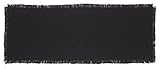 Burlap Standard Black Table Runner Cotton Fringed Edges 13x48 Inches