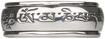 Energy Stone Om Mani Padme Hum Mantra Meditation Spinner Ring in Sterling Silver (Style UK24) (M 1/2) - Image 3