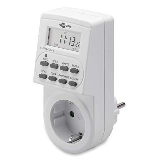 Goobay 51277 Digital timer inuti – ljudlös – programmerbar – kontinuerlig drift möjlig – 10 omkopplingsprogram – Back Up batteri i 4 dagar – robust design