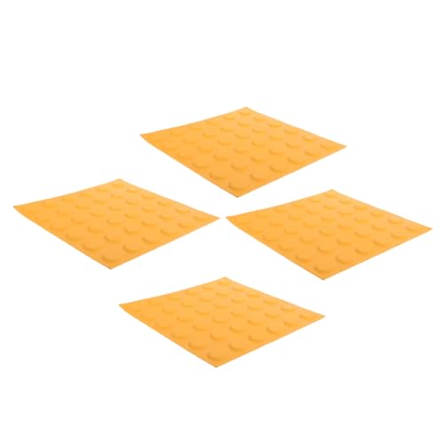 Yardenfun Baldosas Táctiles Adoquín Ciego 25x25 Cm Amarillo Antideslizante para Pavimento Ciego Interior y Exterior, 4 Unidades para Guía Segura en Jardines y Caminos