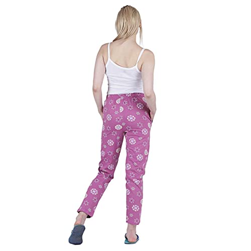 Image of Women's Cotton Printed Night Pyjama with Two Pockets