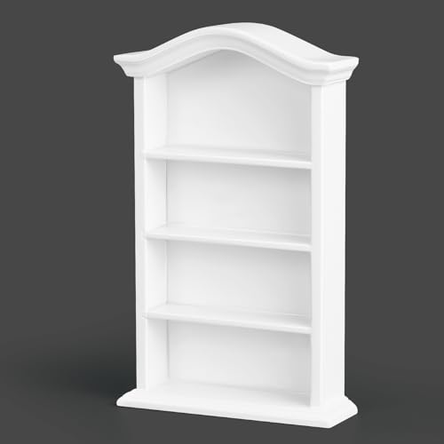 Pinyenr Libreria in miniatura, bianca, moderna, legno, scala 1:12, unisex