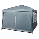 Yaangagpe Heavy Duty Pop Up Gazebo 3m x 3m, Waterproof Gazebo with Sides - Outdoor Garden Shelter &...