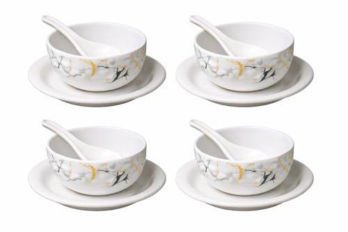 Image of Ariya Melamine Greek Soup Bowl Set Golden Aura Collection Set of 4