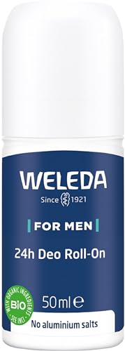 WELEDA Bio Men 24h Deo Roll-on, natürliches Naturkosmetik Deodorant mit einem herben Duft und Frische, wirksamer Schutz vor Körpergeruch, 24 Stunden zuverlässig ohne Aluminium (1 x 50 ml)