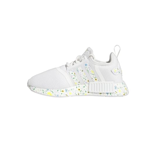 adidas Kids Girls NMD R1 Floral Lace Up Sneakers Shoes Casual - White - Size 1 M3