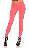Blickdicht Leggings in 17 Farben Baumwolle Gr. S M L XL XXL 3XL Koralle 3XL/46
