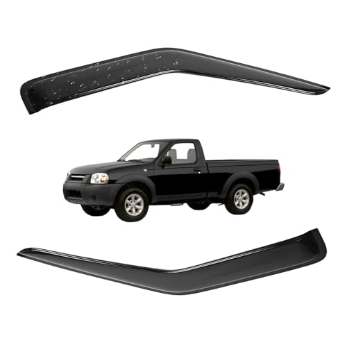 Tresvendu Window Visors for Nissan Frontier Extended Cab 2 Door 1998 1999 2000 2001 2002 2003 2004 Wind Deflector Sun Rain Guard Vent Weather Shields, Tape-on, Smoke, 2Pcs