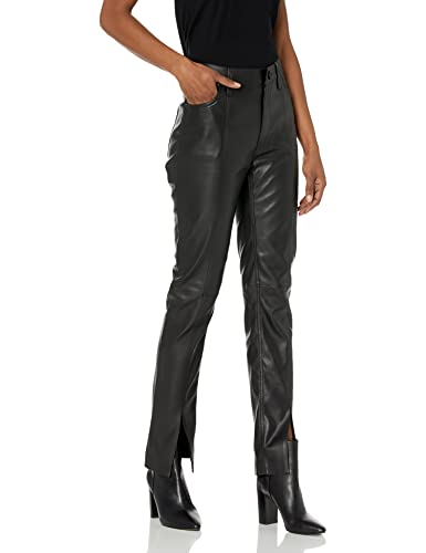 HUDSON Women's Barbara High Rise, Straight Ankle Pant, Black Beauty, 29