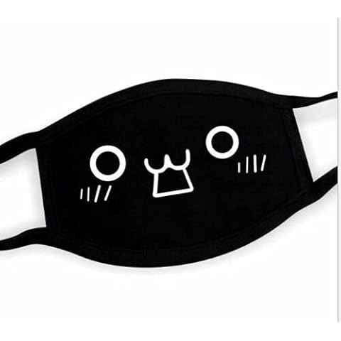 Cute Anime Face Mask - Kawaii Cosplay Facemask - Funny Japanese Fashion Masks For Girls and Boys - Cool Goth And Emo Style - Reusable Cotton Mask - Washable Cloth Fabric - Comfortable Face Covering Cover