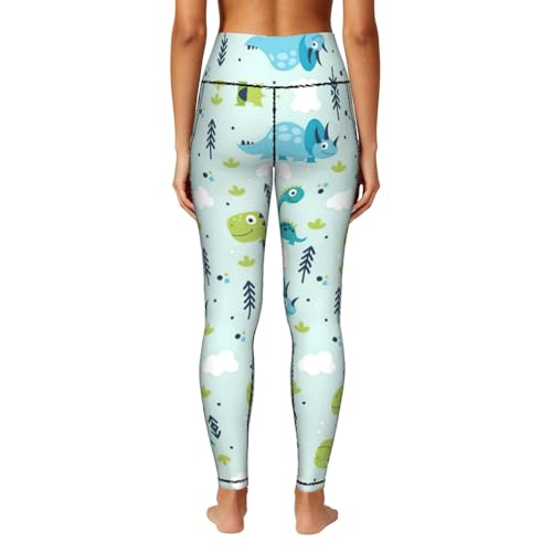 Leggings de dinosaurios para mujer con bolsillos laterales para gimnasio 4