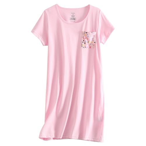 Image of PNAEONG 3 Pack Women's Cotton Nightgown Short Sleeve Shirt Print Sleepdress