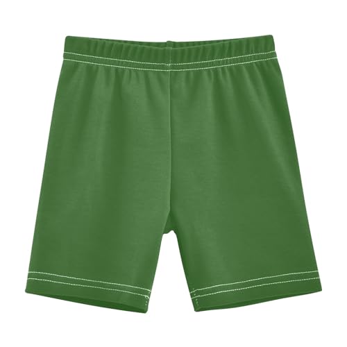 CHIFIGNO Girl's Cartwheel Shorts Bike Shorts Kids Cotton Dance Short for Under Dress Cactus Green Size 10