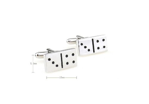 Pareja de Mancuernillas Domino con Caja de Regalo y Paño miniatura 3