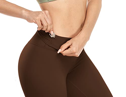 Heynuts Pure&Plain 7/8 High Waisted Leggings For Women, Hawthorn Athletic Compression Tummy Control Yoga Pants 25'' Java Coffee Xxs(00) #TOP5