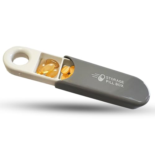 Small Pill Case Travel Pill Box Portable Pill Organizer Pill Storage Holder for Pocket & Keychain 3 Compartments Daily Medicine Organizer Box for Medication/Vitamins/Fish Oils