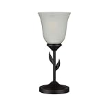 Catalina Lighting 22778-001 Traditional Metal Floral Leaf Tulip Uplight Table Lamp, 12', Oil Rubbed Bronze