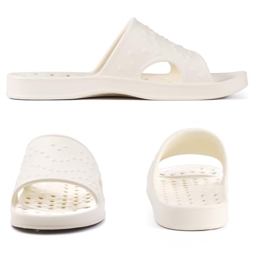 Image of shevalues Shower Shoes for Women Men with Arch Support Quick Drying Pool Slides Lightweight Beach Sandals with Drain Holes