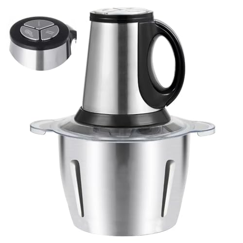 MOZZARE Chopper & Mincer 300W 3L Stainless Steel Bowl 4-Blades 2 Speed Levels Food Processor for Chopping Vegetables Fruits Meats Easy to Clean