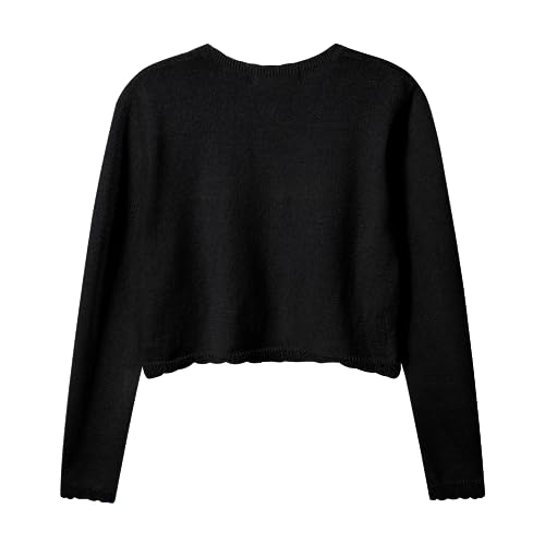 Image of Girls Cardigan Bolero Ruffle Open Front Button Cover-Up 3-12Y