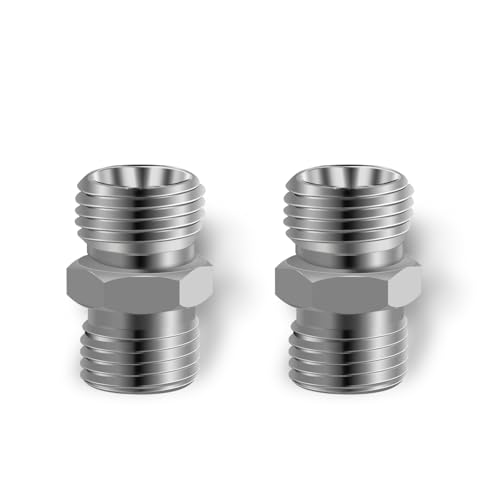 Image of 2pcs M12 to M12 Carbon Stee Fittings Adapters for Mini Excavator Adapting, Reducing Or Enlarging Connect Such Air Pipe, Fuel Pipe, Water Pipe, Etc Full Port Straight Pipe Fitting Connector