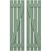 Ekena Millwork ARW102SB415X37TGH Americraft Four 2 Exterior Real Wood Spaced Board-n-Batten Shutters w/Z-Bar (Per Pair), 15 1/2"W x 37"H, Track Green
