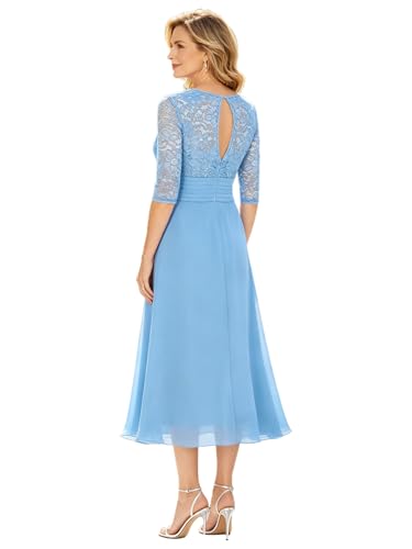 Robe business femme IEFIEL élégante en dentelle fleurie pour un style cocktail chic et romantique - 4