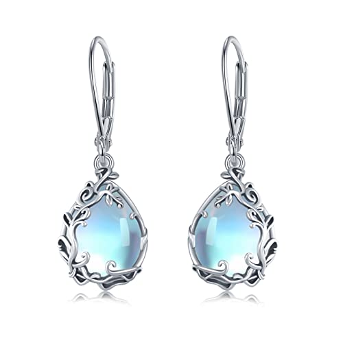 Butterfly/Fan/Mermaid Tail/Dragonfly/Celtic/Moonstone/Black Onyx/Moss Agate Teardrop Drop Dangle Earrings Jewelry Gifts for Women Mom Wife