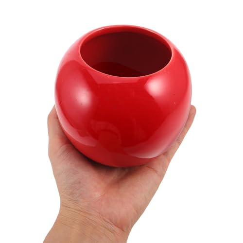Kichvoe 赤いセラミック製の丸い花瓶 家の装飾用の花瓶 リビングルームや棚に最適な ミニサイズの省スペースデザイン モダンかつミニマリストな [4]
