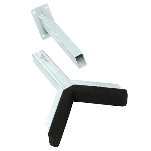 KUAFU Adjustable Bow Rest Catcher for Boat Trailer Compatible with 3 inch Wide Trailer Tongues (3x3 or 3x4) Assembly Silvery Steel Bracket