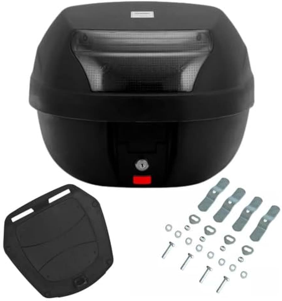 Bauleto 28 Litros Moto Traseiro Universal Removivel Lente Fumê