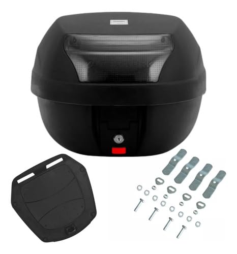Bauleto 28 Litros Moto Traseiro Universal Removivel Lente Fumê