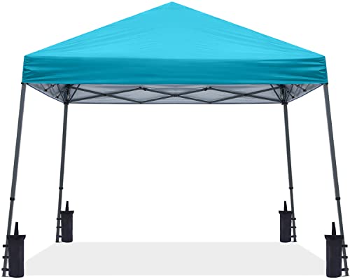 ABCCANOPY Stable Pop up Outdoor Canopy Tent 10 x 10 ft Base / 8 x 8 ft Top, Turquoise