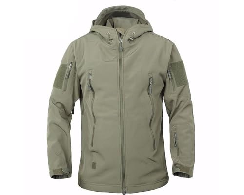 PBTMCD Chaqueta Táctica con Capucha Suave For Hombre, Resistente A La Intemperie, Forro Polar Al Viento For Actividades Aire Libre En Invierno(3#,M)