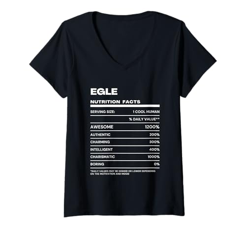 Donna Egle Dichiarazione Nutrizionale Nome Divertente Maglietta con Collo a V