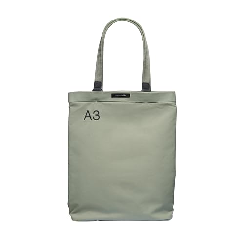 A3 Daily Tote by Memobottle - Slim Design, Padded 16” Laptop Compartment, Water-Resistant 100% Recycled Nylon Canvas - Eucalypt