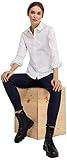 Langarmbluse Springfield Damen Bluse Oxford Logo Hemd, weiß, 36
