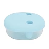 Saluaqui No Mess Snack-Behälter, 2-in-1, Auslaufsichere Lebensmittelaufbewahrung, Snack-Box mit Fingerdeckel, für Kinder, Reisen, Schule, Büro, ABS-Kunststoff, Silikon, 11,9 X 9, X 6, (BLUE)