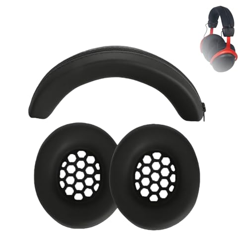 Umvowuxa Cloud II Almohadillas de repuesto compatibles con auriculares Kingston HyperX Cloud II, cubierta de diadema, protección para los oídos, silicona suave, accesorios para auriculares (negro)