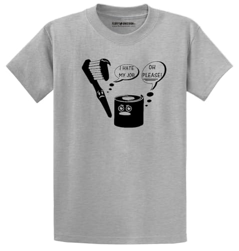 Image of I Hate My Job Toothbrush Toilet Paper Funny Top Toothbrush Toilet Paper Humor Graphic Cotton Tee Adult Youth Tall Men Women
