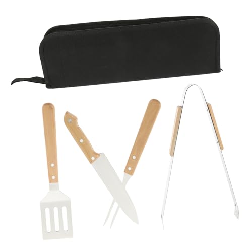 Set de utensilios para parrilla POPETPOP 4 piezas portátil miniatura 1