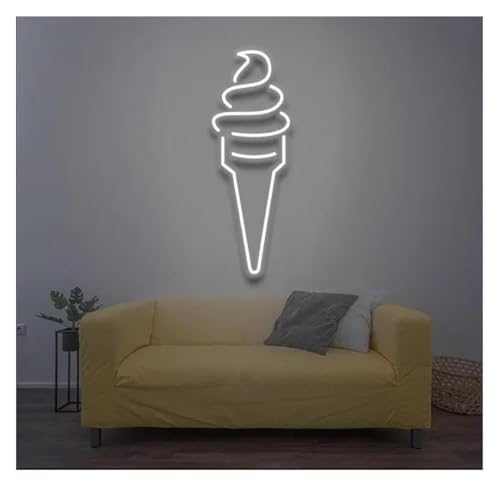 Lampe néon crème glacée blanc pour illuminer vos soirées d'été et bars