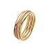 Stackable Fashion Rings Set, Silver, Gold, Rose Gold, Triple Band Design, Textured and Smooth Finish, Mixed Metal Collection，9 Pieces for Free Matching (9)