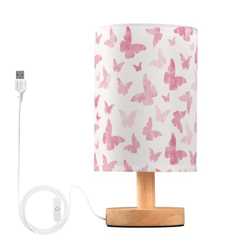 Coikll G333051735P966C1026S2315 Watercolor Pink Butterfly Table Lamp Bedside cover