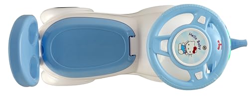 Image of JoyRide Ride on & Car for Kids with Music & Horn Steering, Push Car for Baby with Backrest,Under Seat Storage & Big Wheels, Ride on for Kids 1 to 3 Years Upto 25 Kgs (Elephant, Blue)