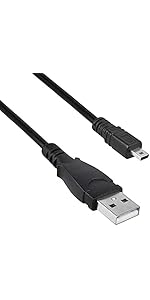 Chargeur Liseuse Kindle Câble De Données USB Compatible Avec Fujifilm J20, J210, J22, J25, J250, J26, J27, J28, J38, JX200, S1600, S1700, S2500HD, S2700HD - 1,5 M - Avec Chiffon De Nettoyage