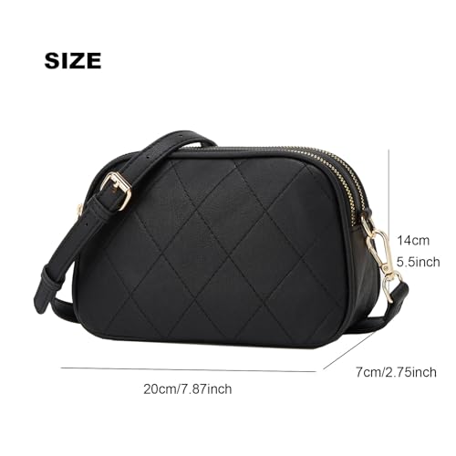 ZHIERNA Crossbody Bags for Women, Small Black Purse Lightweight Vegan Leather Shoulder Handbags Purse with Adjustable Strap3